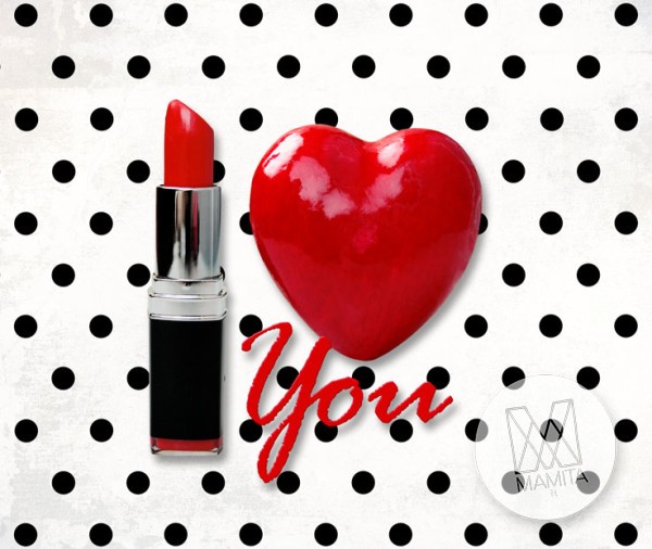 Fototapeta Young 124 - I love you , Grochy , Serce , Szminka