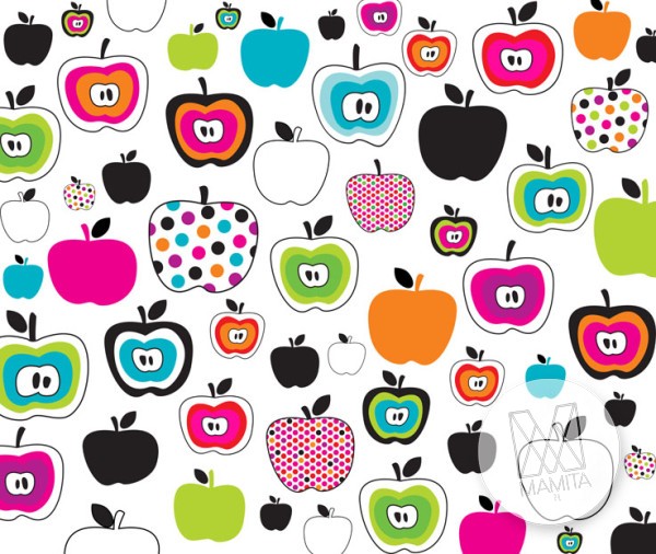 Fototapeta Young 165 - Apple , Jabłka , Ogryzki , Kolorowe , Owoce , Warzywa