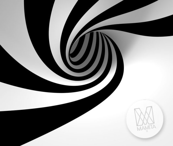 Fototapeta Young 167 - Turbina , Biało Czarna , Abstrakcja , Iluzja , 3d , Ślimak , Wiatrak