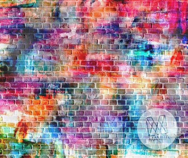 Fototapeta Young 185 - Kolorowy Mur , Grafitii , Kolorowe , Cegła , Ściana , Mural