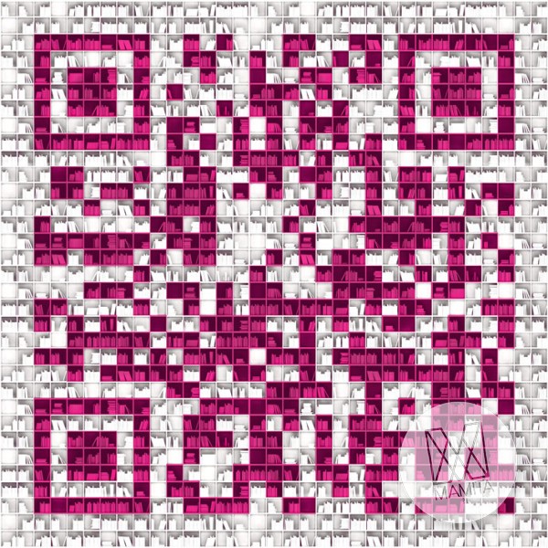 Fototapeta Young 35 - qr code, kod kreskowy, biblioteczka, książki, abstrakcja
