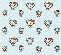 Fototapeta Junior 130– hello kitty, misie, niebieskie tło