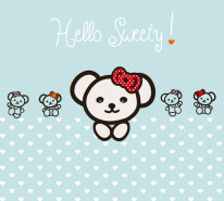 Fototapeta Junior 199 - hello kitty, niebieskie,