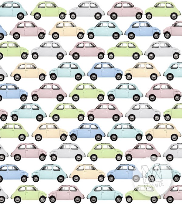 Fototapeta Junior 205 - fiat 500, fiacik, maluch kolory