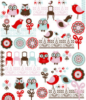 Fototapeta Junior 222 - miksacja, patchwork, folk, zwierzaki, krzesła