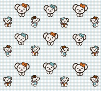 Fototapeta Junior 85 – hello kitty, misie kratka szkocka