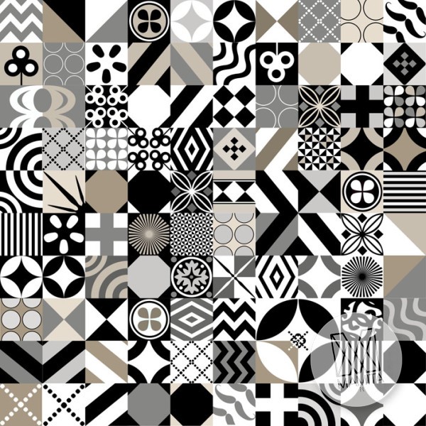 Fototapeta Salon 205 – patchwork, mozaika, kafle, ceramika, okienka