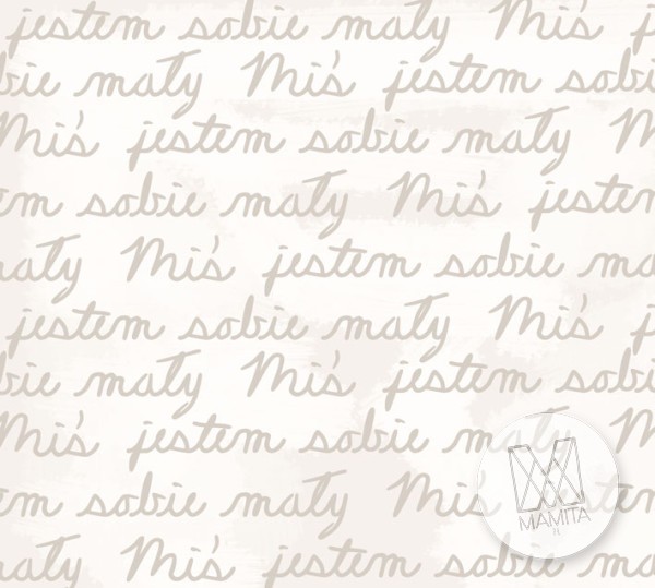Fototapeta NAPISY 87 - Jestem sobie mały miś , szare tło