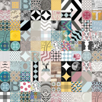 Fototapeta do kuchni 57 - patchwork, miksacja, kafle, mozaika