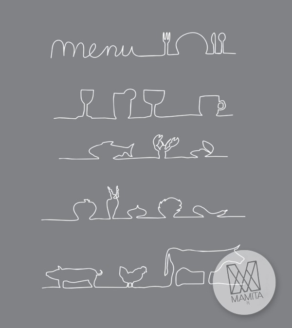 Fototapeta do kuchni 87 - menu, szkice, ryciny