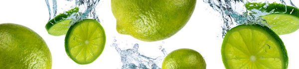 FOTOTAPETA Panorama kuchenna 105 - LIMONKI , WODA , LIME , ZIELEŃ , ZIELONY , CYTRYNY , CYTRUSY