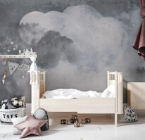Contemporary children room, wall frame mockup, 3d render