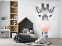 Interior Kids Bedroom Wall Mockup -  3d Rendering, 3d Illustrati