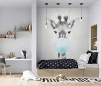 Interior Kids Bedroom Wall Mockup -  3d Rendering, 3d Illustrati