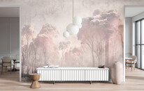 Light living room interior with drawer and dining table, window. Mockup frames