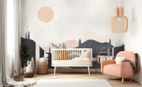 Modern minimalist nursery room in scandinavian style. Baby room