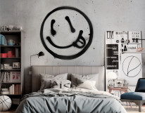Stylish teenagers room interior with comfortable bed and sports