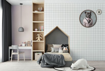 Interior Kids Bedroom Wall Mockup -  3d Rendering, 3d Illustrati