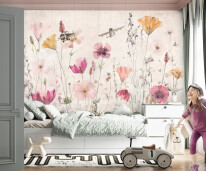 Interior Kids Bedroom Wallpaper Mockup - 3d Rendering, 3d Illust