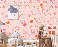 Stylish scandinavian kid room with mock up poster, toys, teddy b