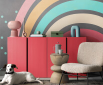 Elegant living room interior design with mockup poster frame, mo