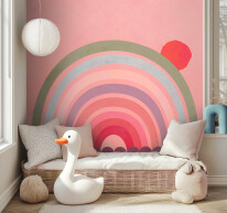 Mock up poster, wall in children bedroom interior background, Sc