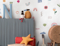 mock up poster frame in modern interior background, living room,