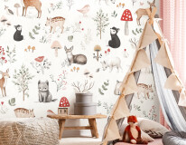 Stylish teenagers room interior with comfortable bed and sports